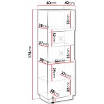 Βιτρίνα Liverti-Μαύρο 60x42x178