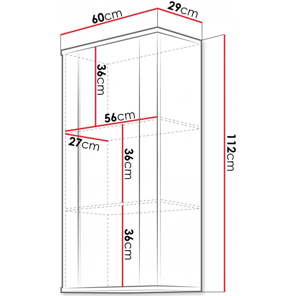 Βιτρίνα Soho Κρεμαστή-Lefkas Oak 60x29x112