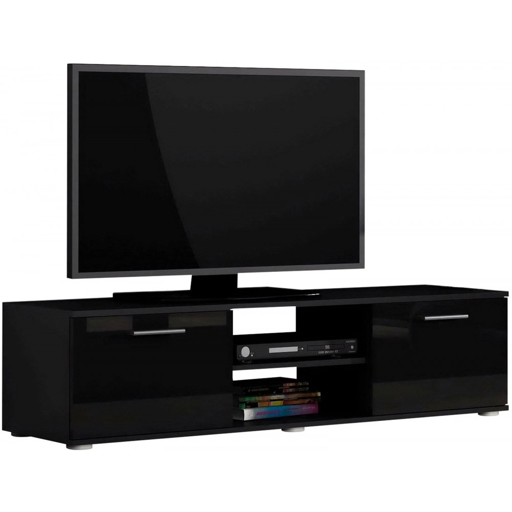 Έπιπλο Τηελόρασης Soho S4-Μαύρο 140x43x37