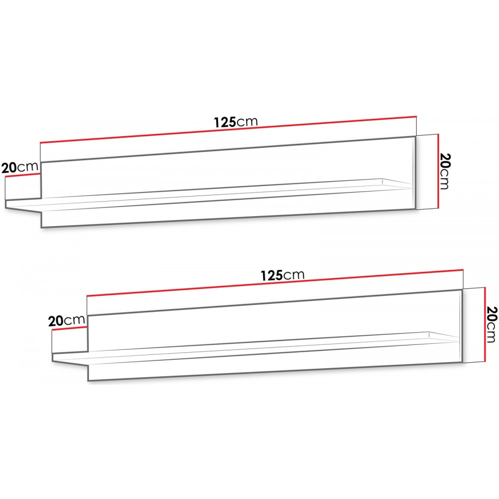 Σετ δύο ραφιών Soho-Lefkas Oak