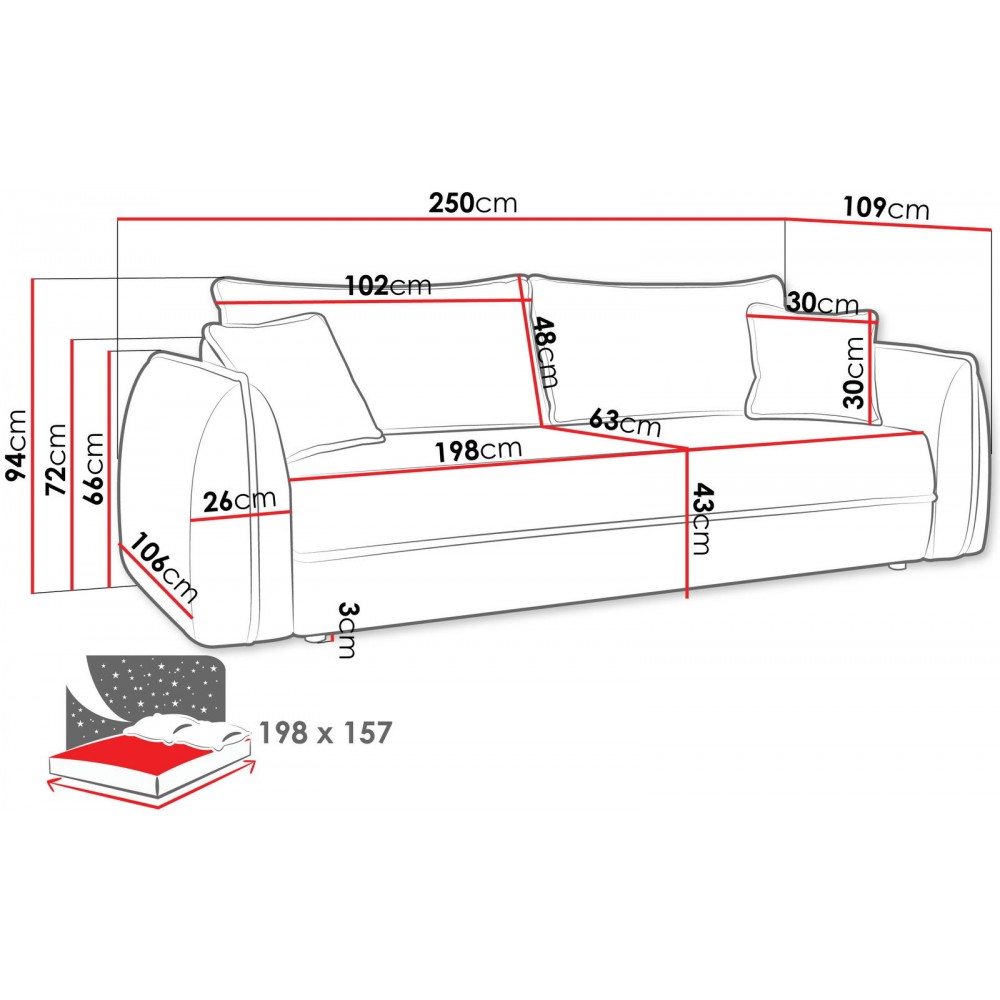 Καναπές - Κρεβάτι Moho-Καφέ Σκούρο
