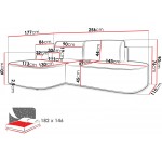 Γωνιακός Καναπές Koro-Αριστερή-Καφέ 256x177x90