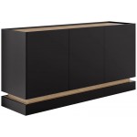 Μπουφές Zarpant 3D-Μαύρο 160x37x75