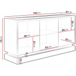 Μπουφές Zarpant 3D-Μαύρο 160x37x75