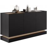 Μπουφές Zarpant 3D-Μαύρο 160x37x75