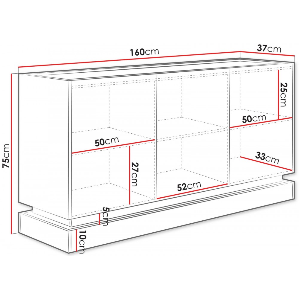 Μπουφές Zarpant 3D-Cashmere 160x37x75