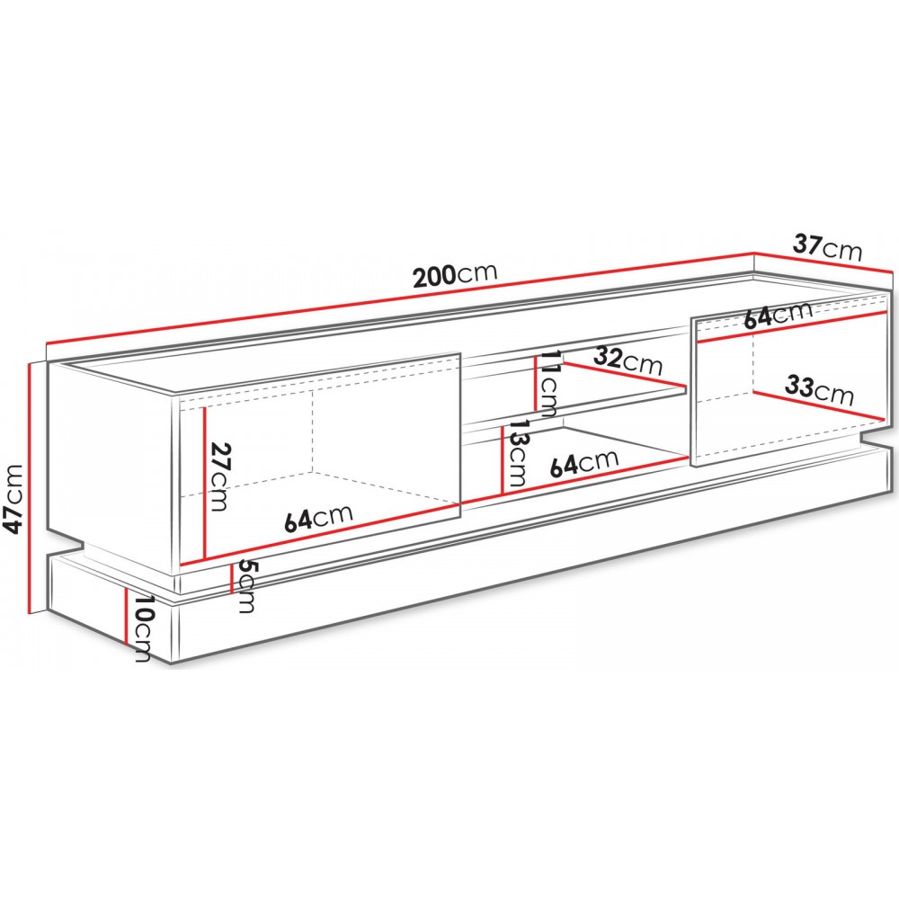 Έπιπλο Τηλεόρασης Zarpant 200 2K-Cashmere
