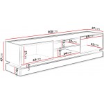 Έπιπλο Τηλεόρασης Zarpant 200 2K-Μαύρο 200x37x47