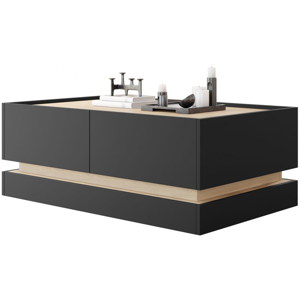 Τραπεζάκι Σαλονιού Zarpant L97 4K-Μαύρο 97x60x40