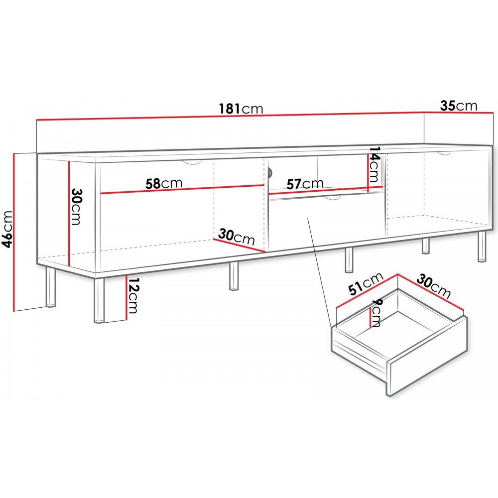 Έπιπλο Τηλεόρασης Werkoz 2K1S