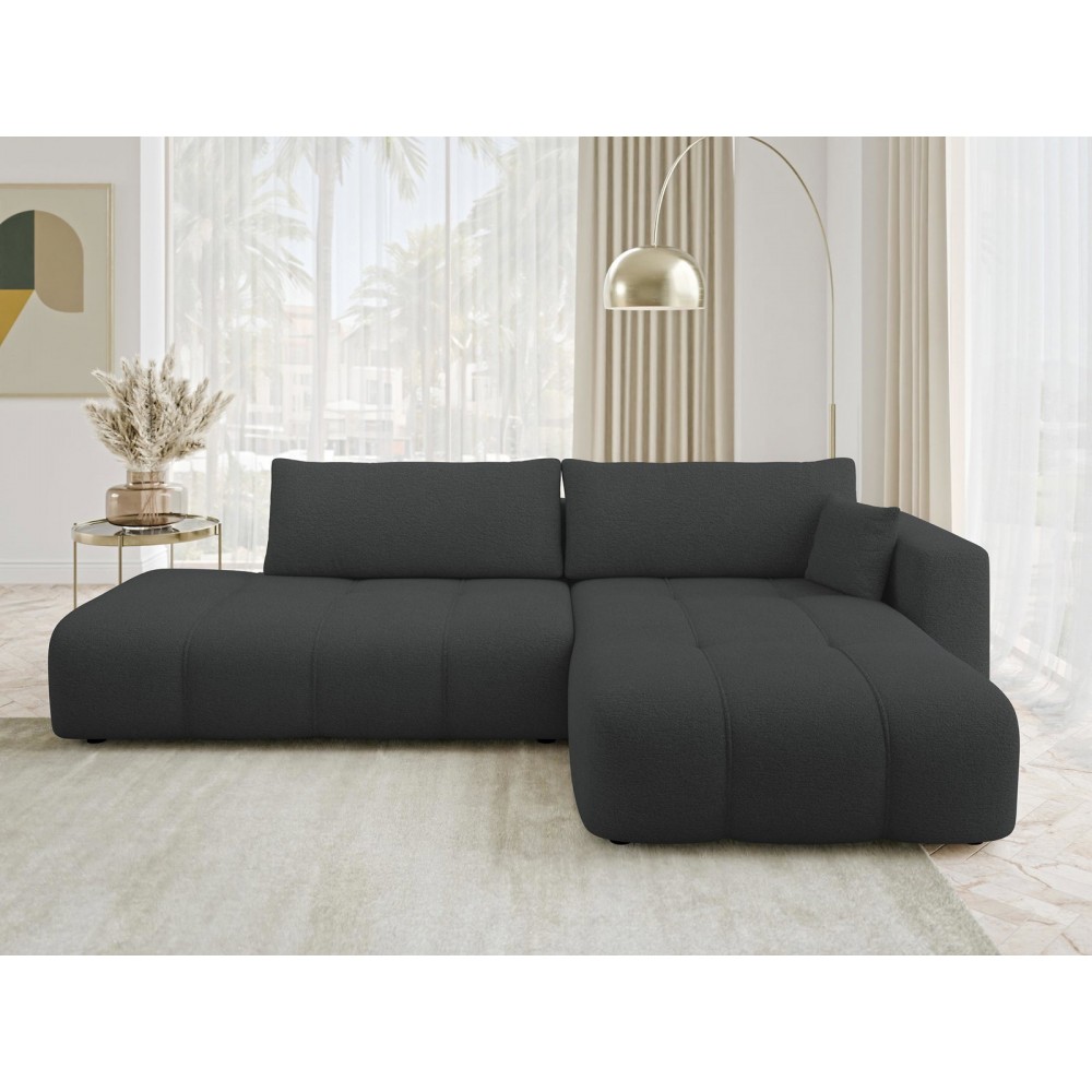 Γωνιακός Καναπές Furyn Otwarty-Δεξιά-Ανθρακί 262x145x72