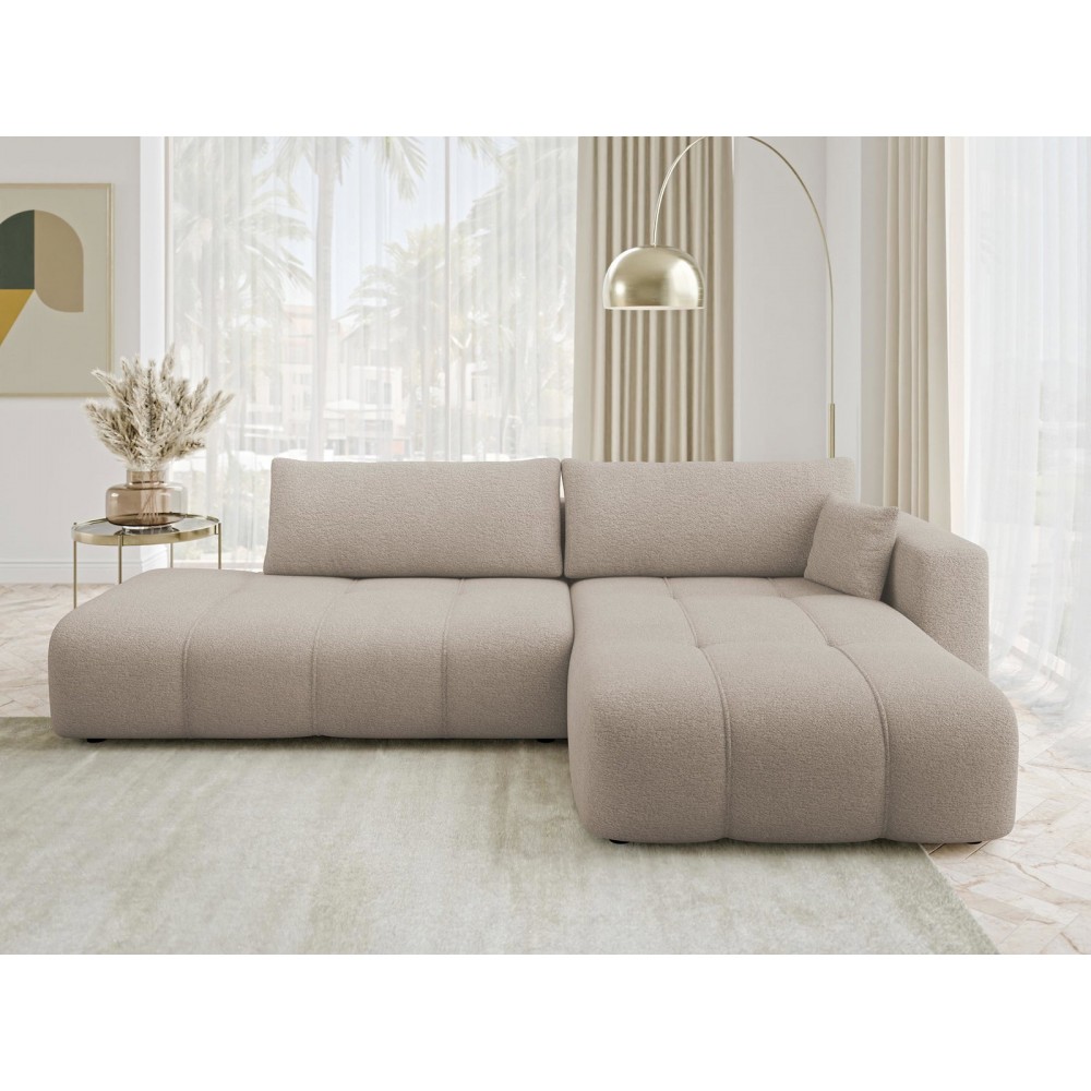Γωνιακός Καναπές Furyn Otwarty-Δεξιά-Καφέ Ανοιχτό 262x145x72