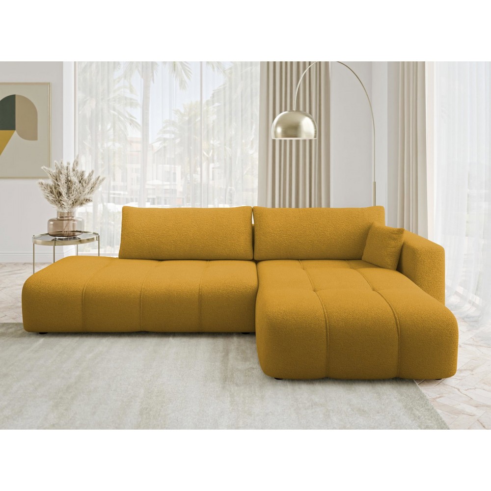 Γωνιακός Καναπές Furyn Otwarty-Δεξιά-Μουσταρδί 262x145x72