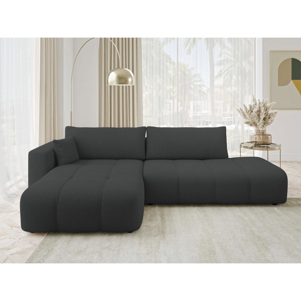 Γωνιακός Καναπές Furyn Otwarty-Αριστερή-Ανθρακί 262x145x72
