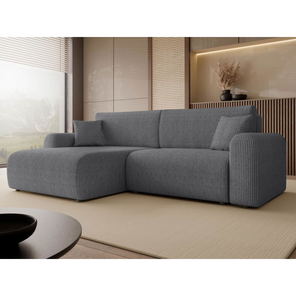 Γωνιακός καναπές Floryn-Ανθρακί