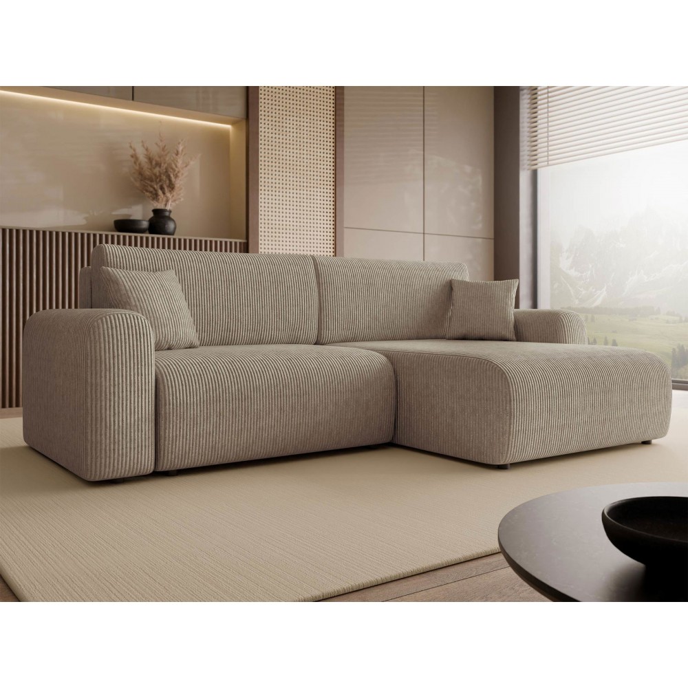 Γωνιακός καναπές Floryn-Καφέ Ανοιχτό