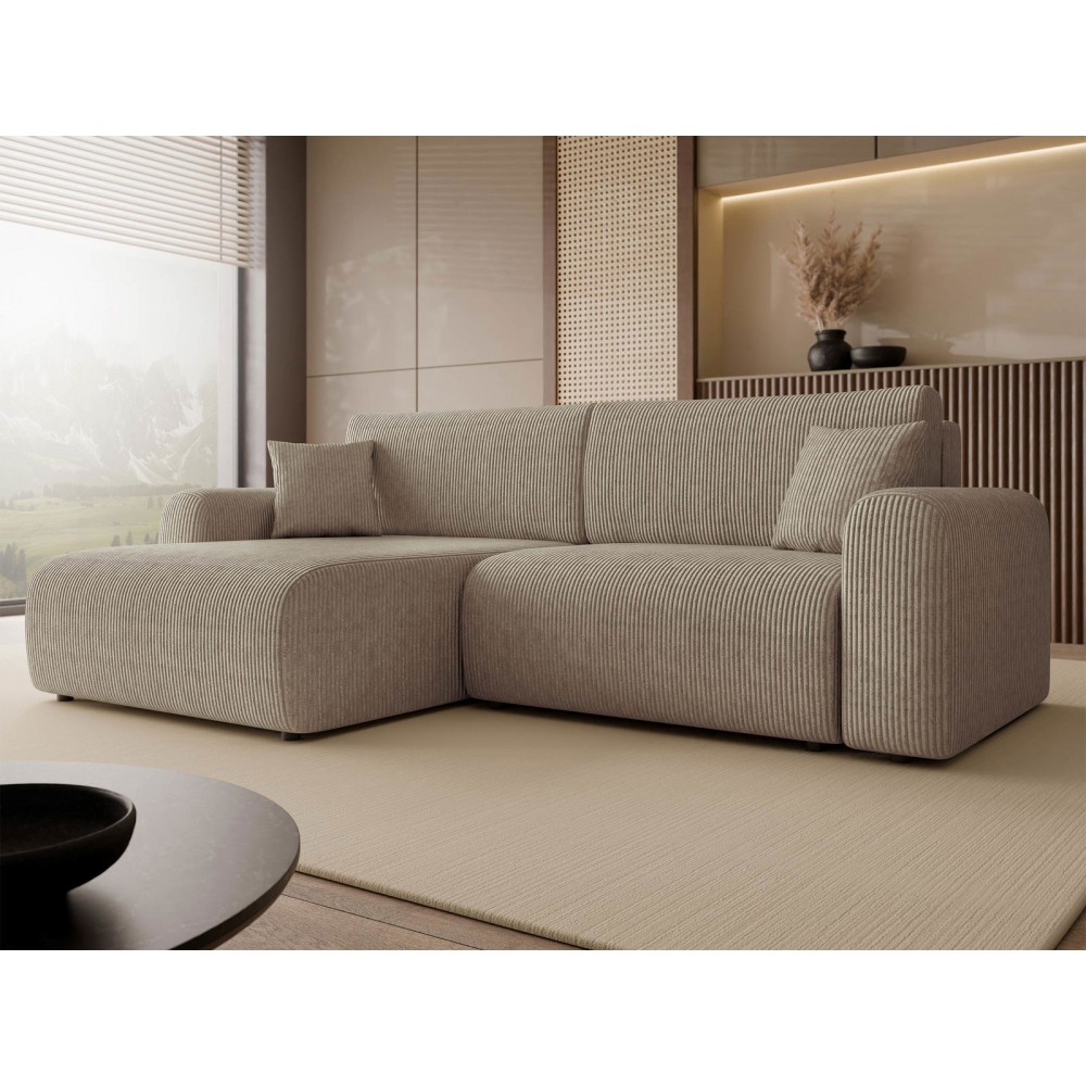 Γωνιακός καναπές Floryn-Καφέ Ανοιχτό