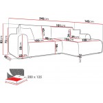 Γωνιακός καναπές Floryn-Σάπιο μήλο