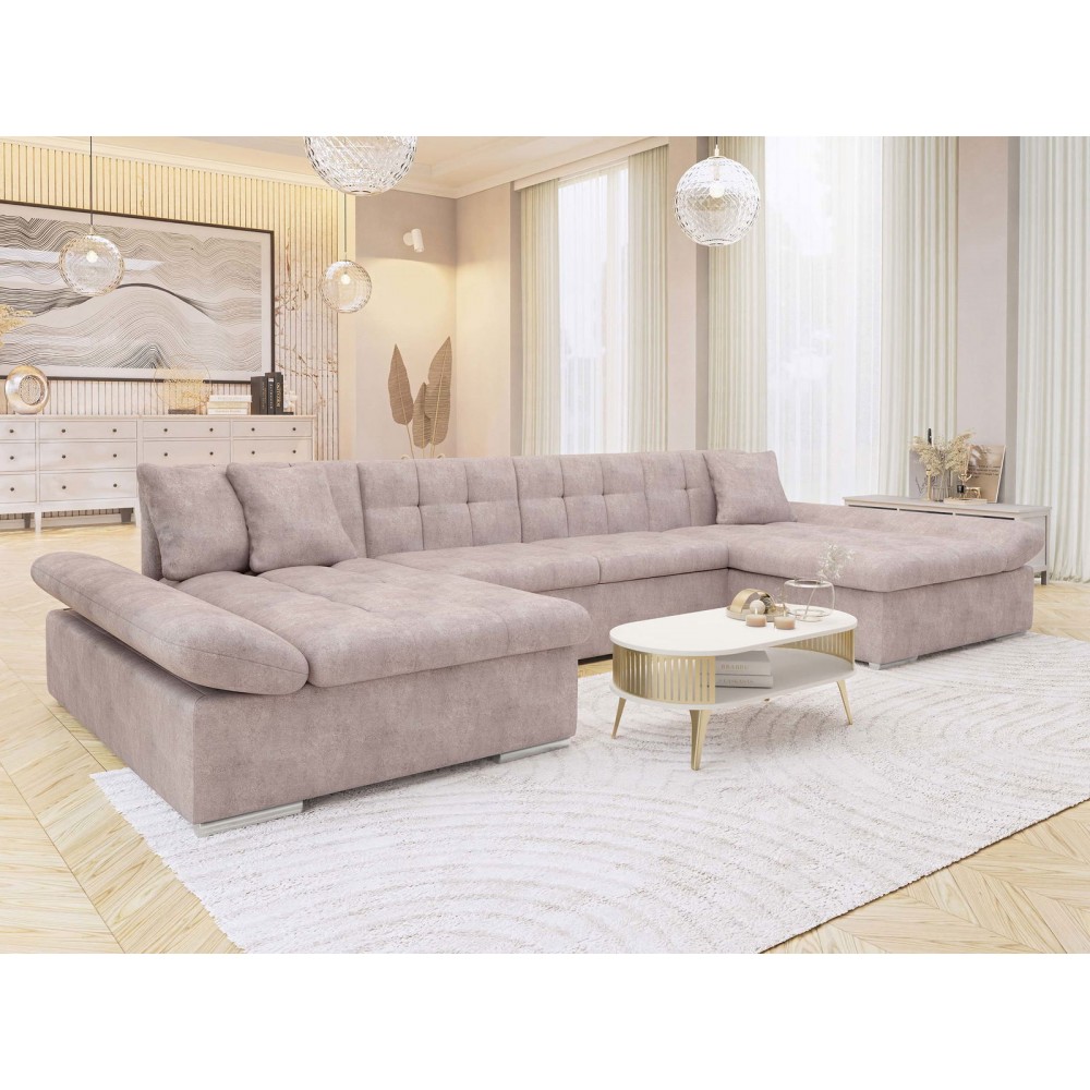 Γωνιακός καναπές Alia-Ροζ