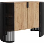 Μπουφές Fikoli-Φυσικό - Μαύρο