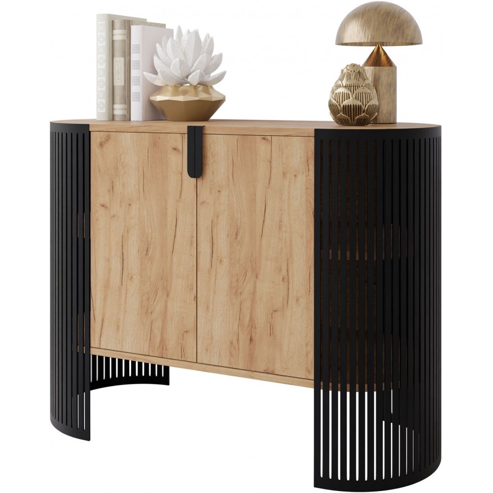 Μπουφές Fikoli-Φυσικό - Μαύρο