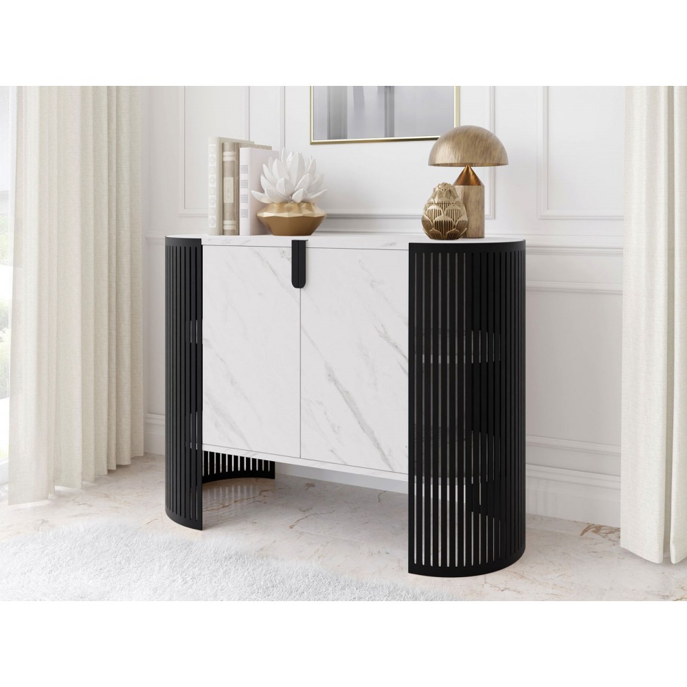 Μπουφές Fikoli-Λευκό Μάρμαρο - Μαύρο