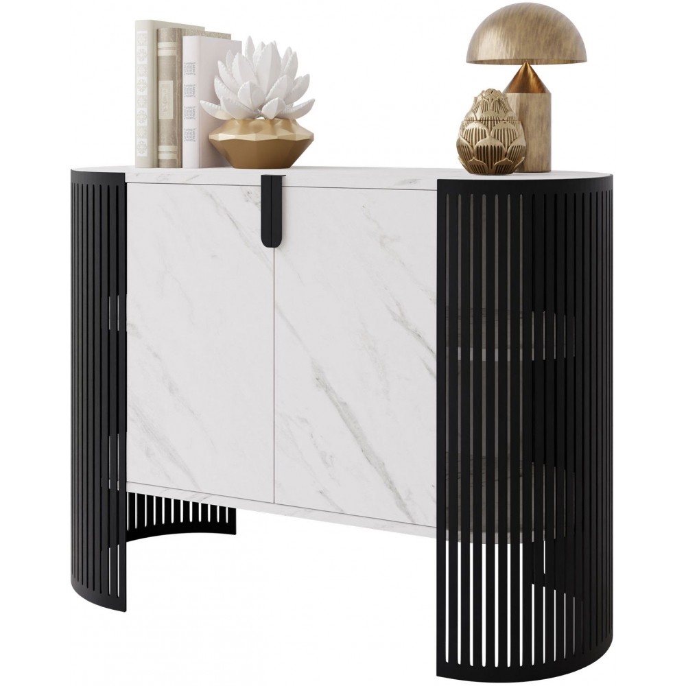 Μπουφές Fikoli-Λευκό Μάρμαρο - Μαύρο