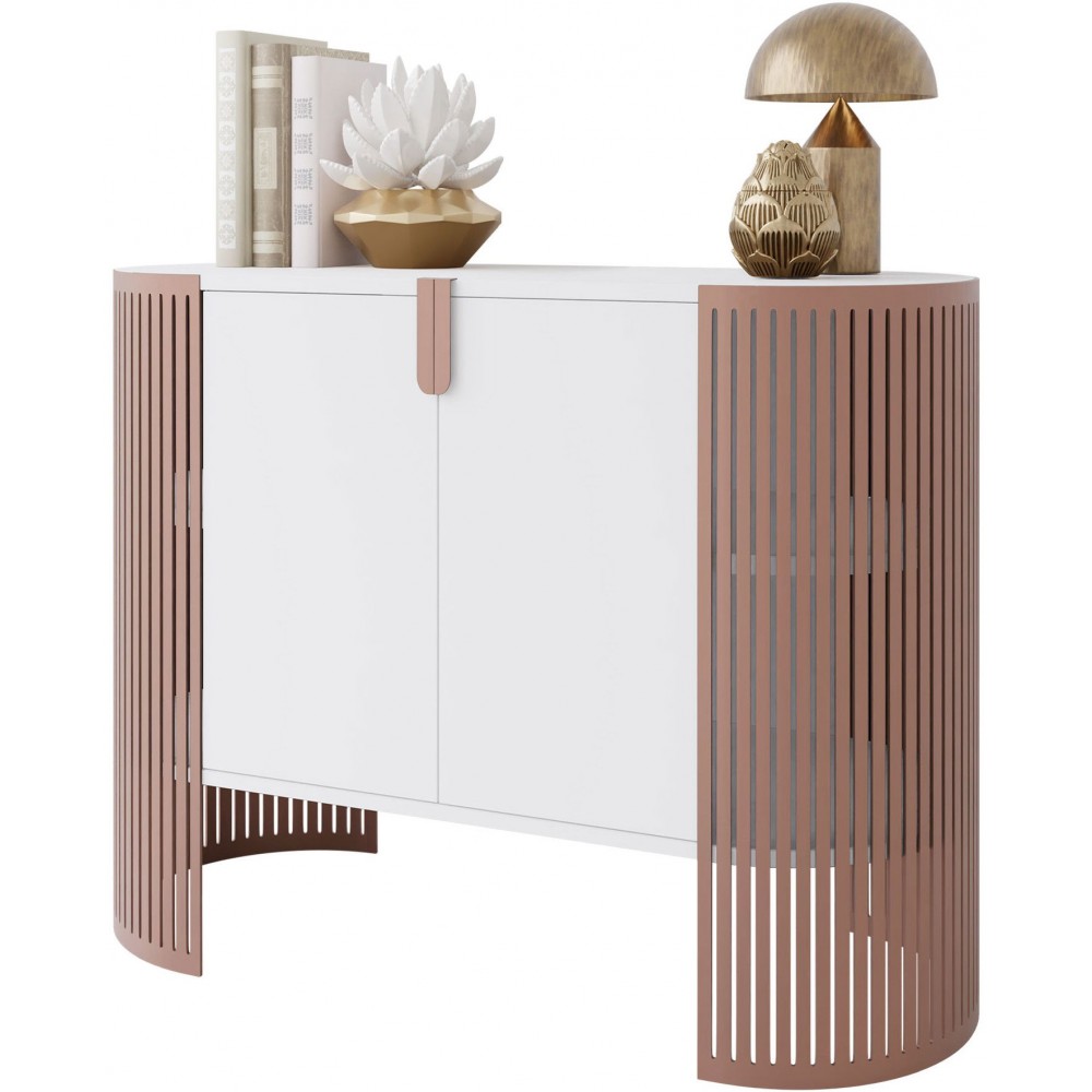 Μπουφές Fikoli II-Χάλκινο-Λευκό