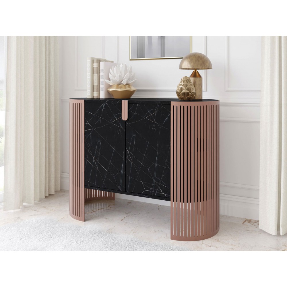 Μπουφές Fikoli II-Μαύρο Μάρμαρο - Χάλκινο