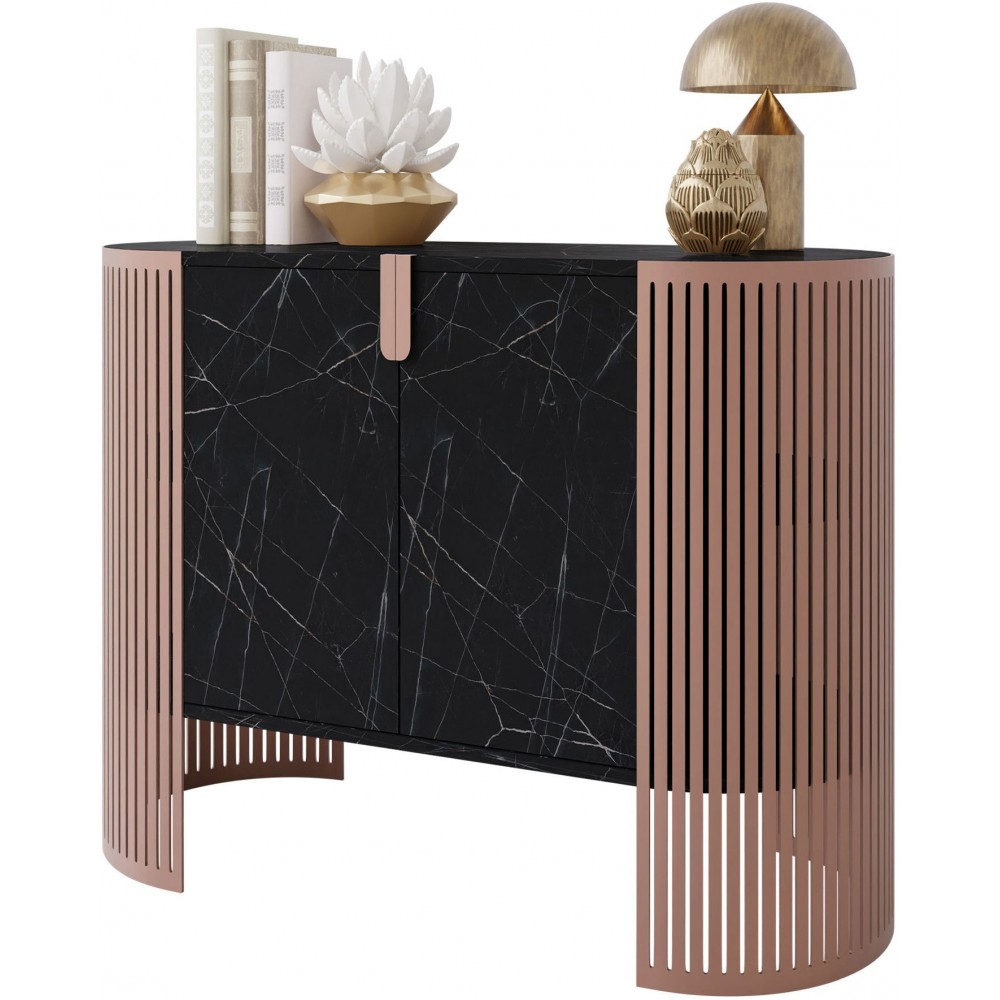 Μπουφές Fikoli II-Μαύρο Μάρμαρο - Χάλκινο