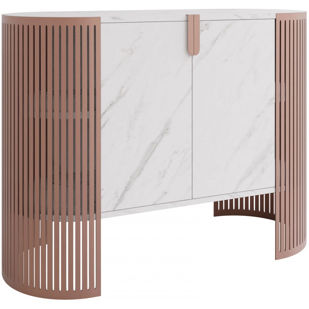 Μπουφές Fikoli II-Λευκό Μάρμαρο - Χάλκινο