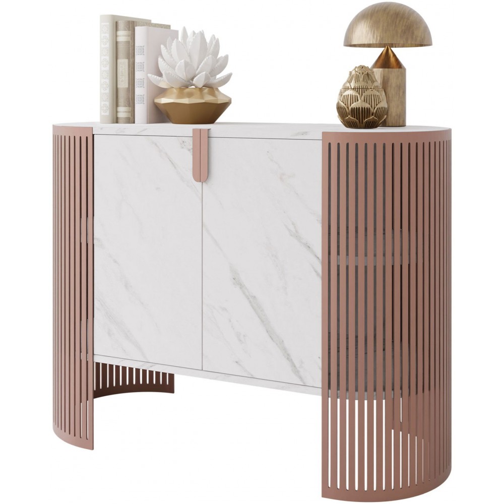 Μπουφές Fikoli II-Λευκό Μάρμαρο - Χάλκινο