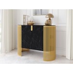 Μπουφές Fikoli III-Μαύρο Μάρμαρο - Χρυσό