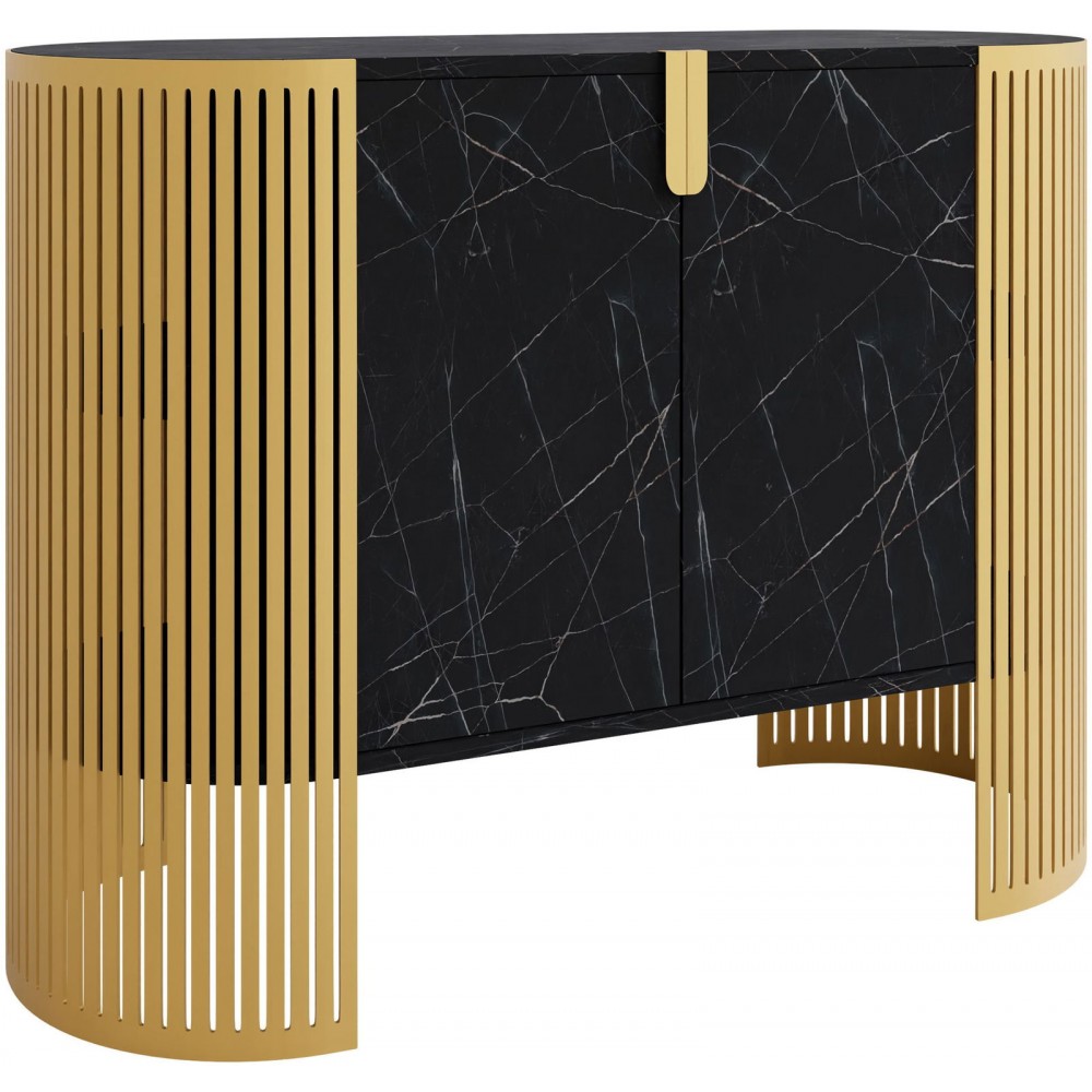 Μπουφές Fikoli III-Μαύρο Μάρμαρο - Χρυσό