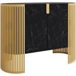 Μπουφές Fikoli III-Μαύρο Μάρμαρο - Χρυσό