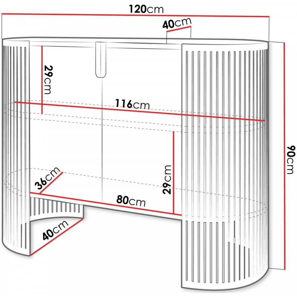 Μπουφές Fikoli III-Μαύρο Μάρμαρο - Χρυσό