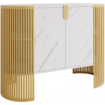 Μπουφές Fikoli III-Λευκό Μάρμαρο - Χρυσό