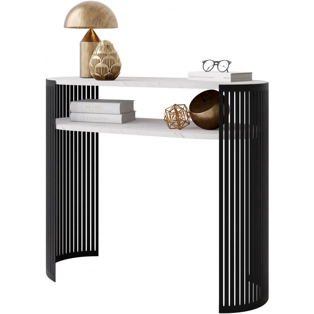 Κονσόλα Fikoli-Λευκό Μάρμαρο - Μαύρο