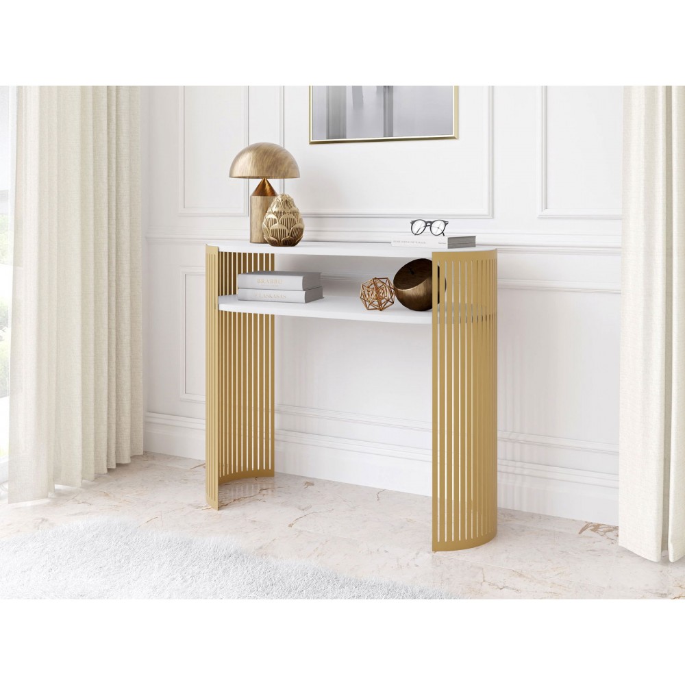 Κονσόλα Fikoli-Λευκό - Χρυσό