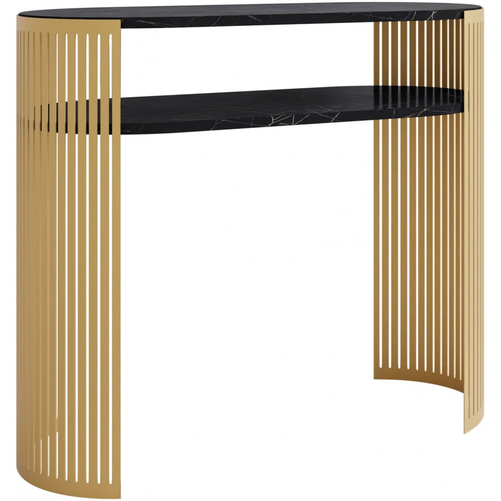 Κονσόλα Fikoli-Μαύρο Μάρμαρο - Χρυσό