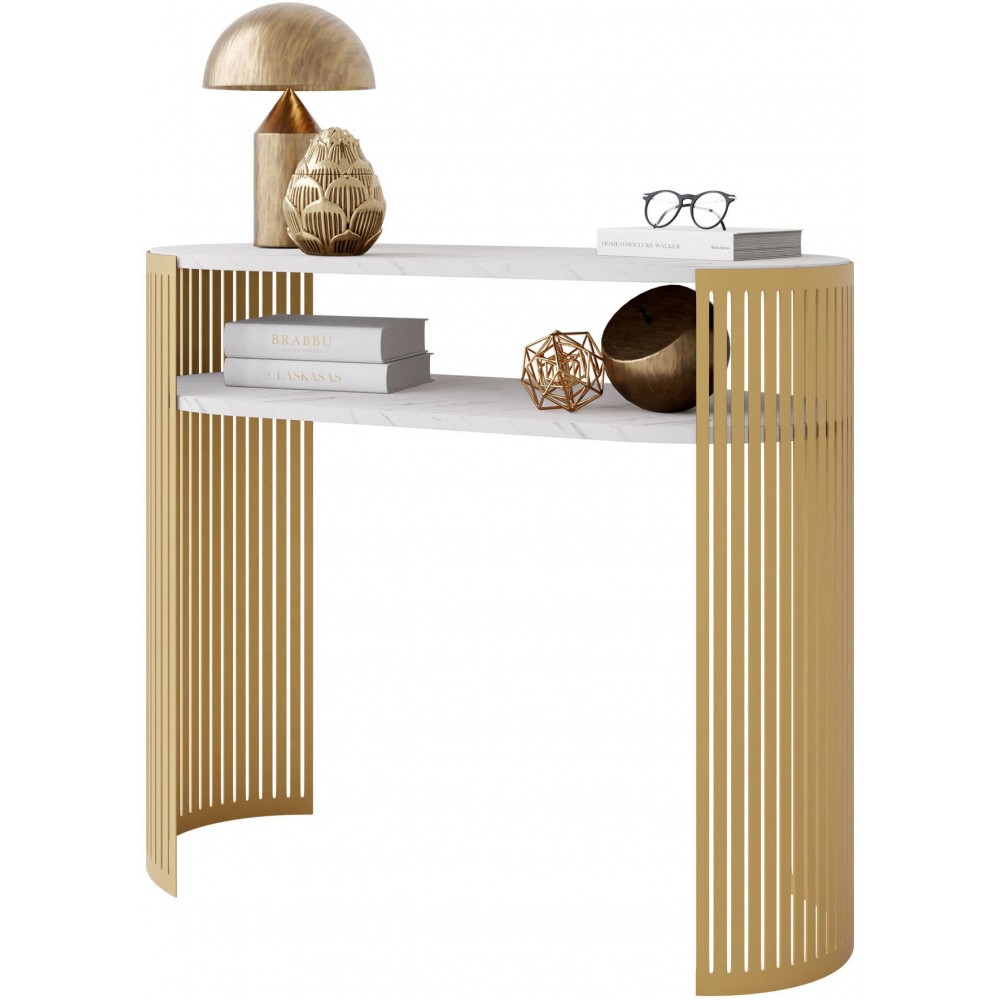 Κονσόλα Fikoli-Λευκό Μάρμαρο - Χρυσό