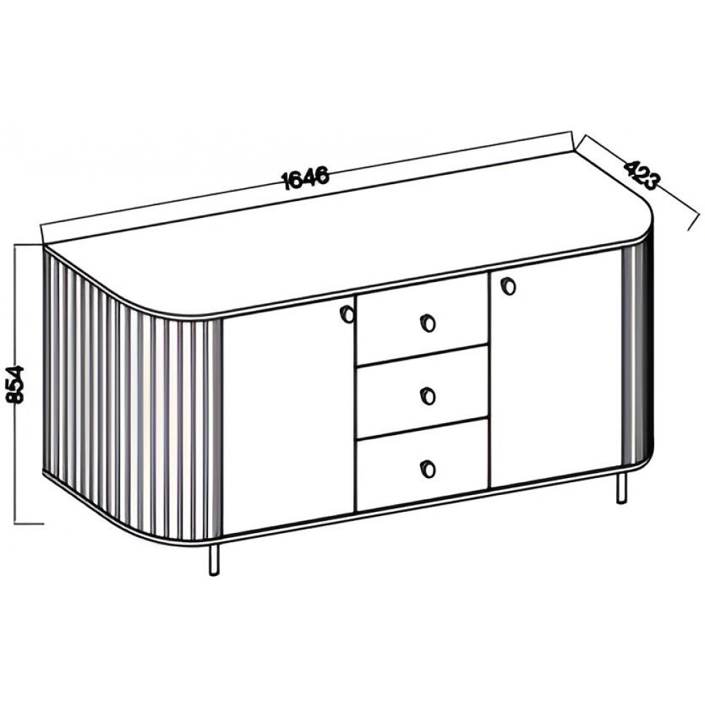 Μπουφές Ovelia 2D-Μπεζ