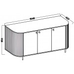 Μπουφές Ovelia 3D-Φυσικό 164.6x42.3x85.4