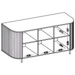 Μπουφές Ovelia 3D-Φυσικό 164.6x42.3x85.4