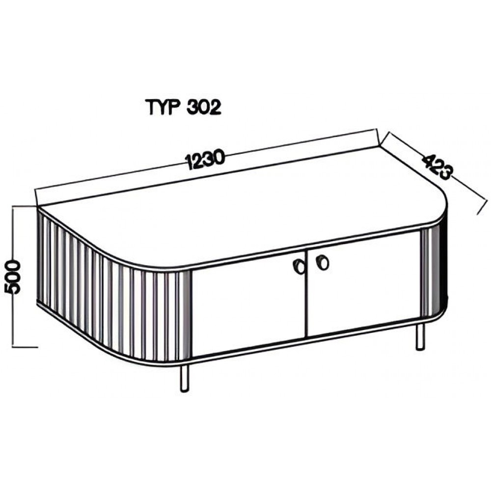 Έπιπλο Τηλεόρασης Ovelia 2D-Φυσικό