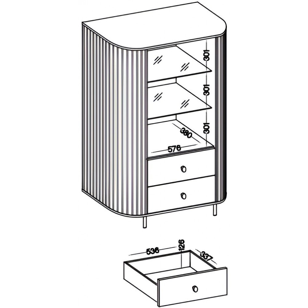 Βιτρίνα Ovelia-Μπεζ