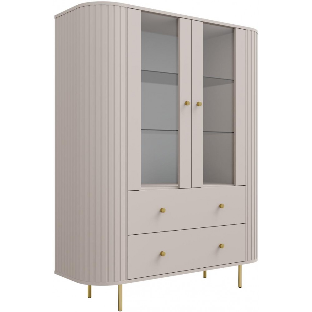 Βιτρίνα Ovelia 2D-Μπεζ 123x42.3x155