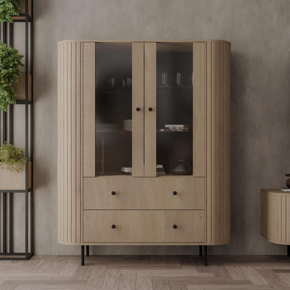 Βιτρίνα Ovelia 2D-Φυσικό 123x42.3x155