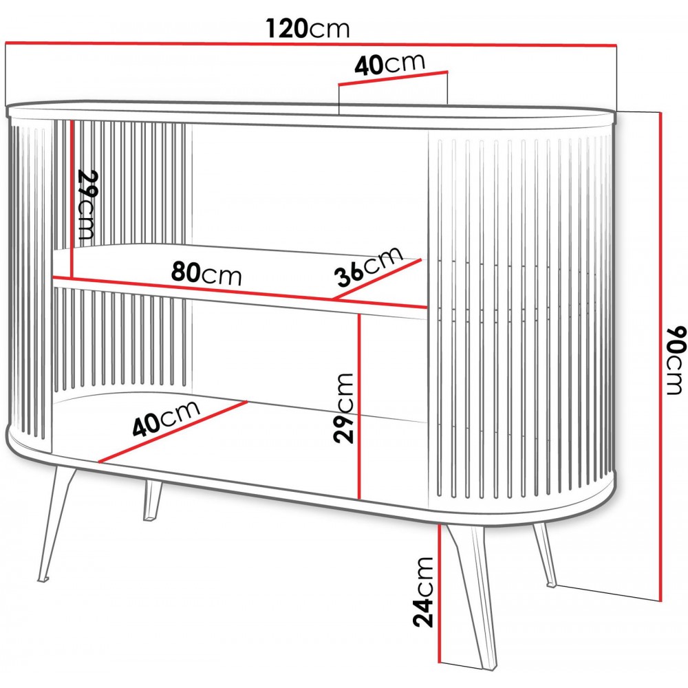 Μπουφές Roenni-Μαύρο