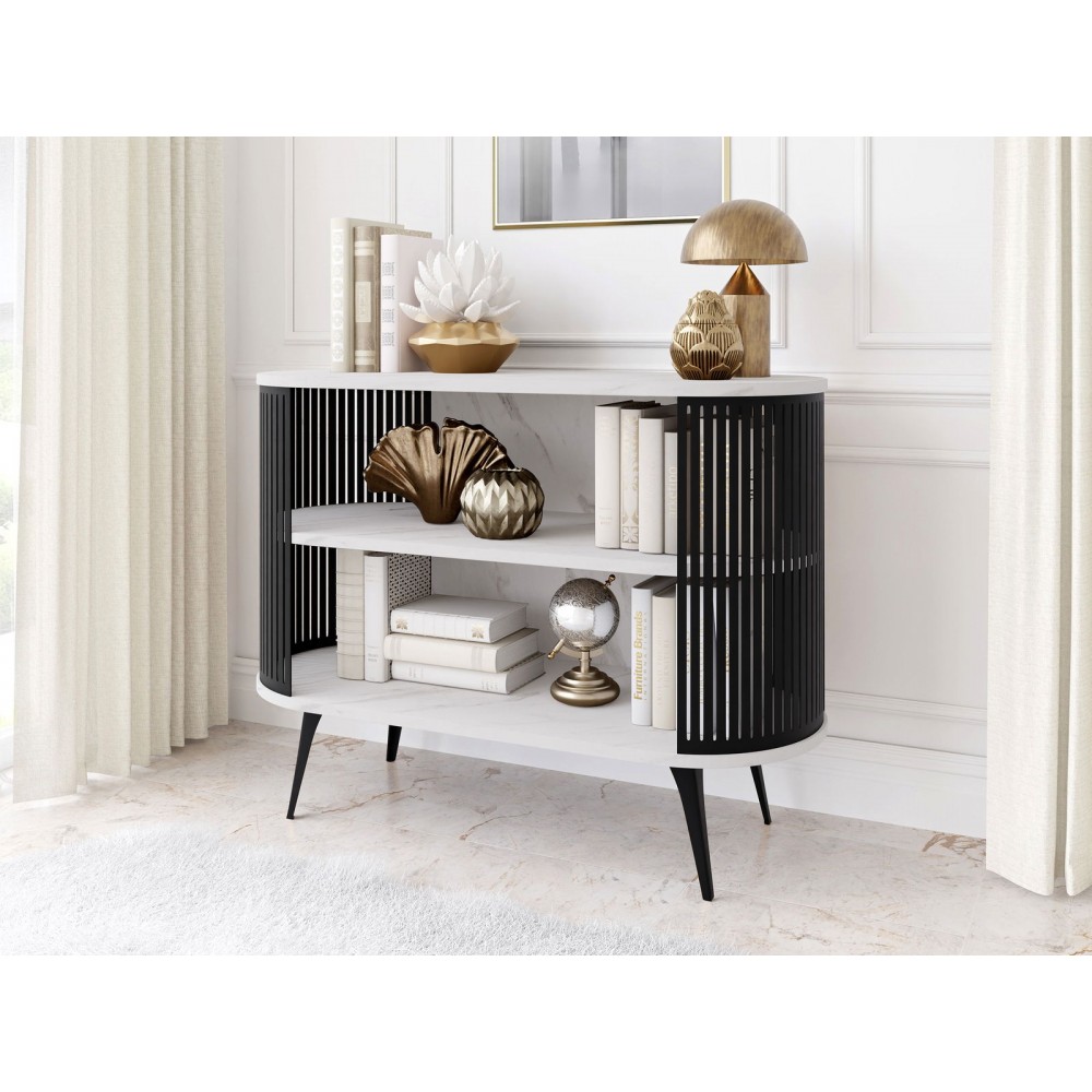 Μπουφές Roenni-Λευκό Μάρμαρο - Μαύρο